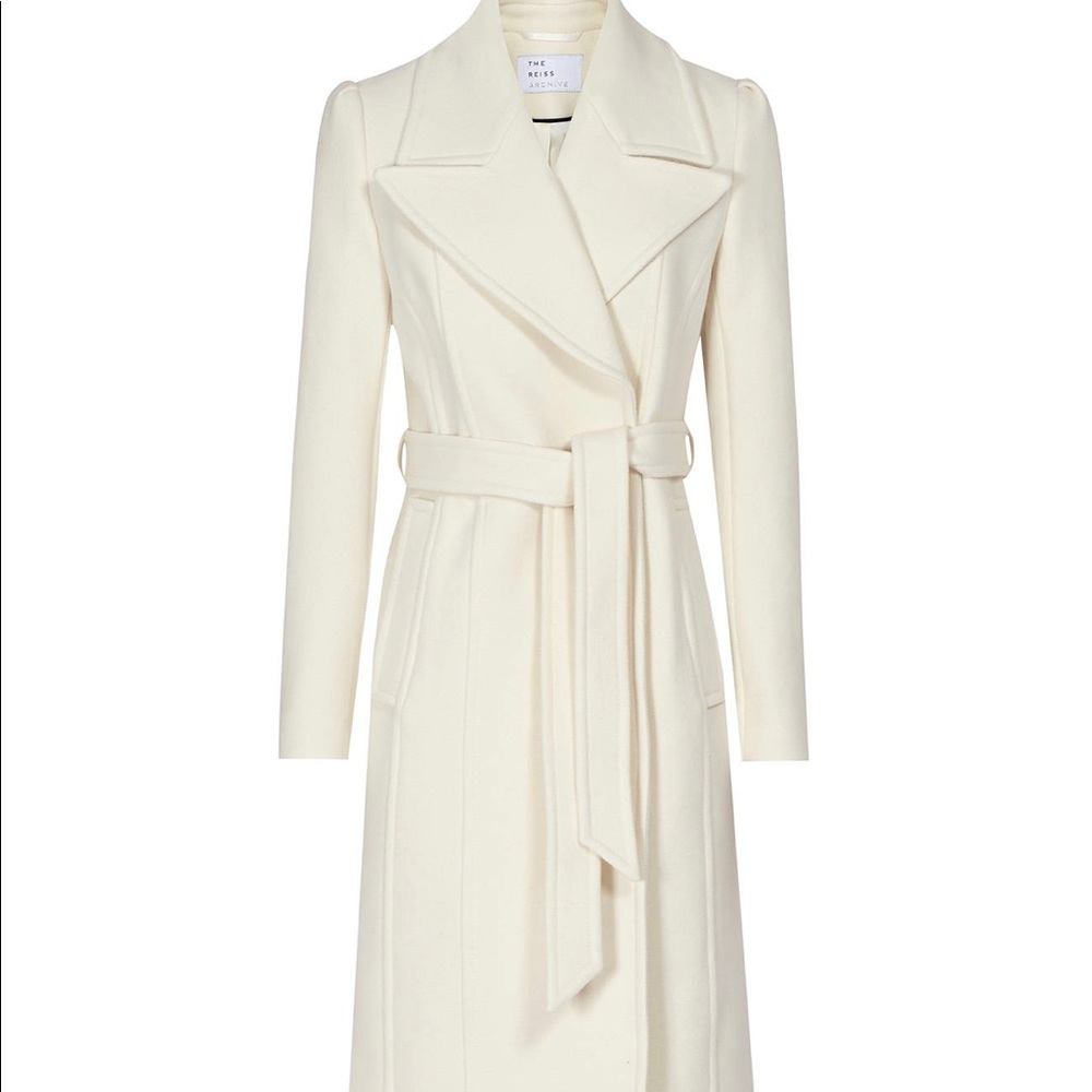 Reiss Cream Archive wool blend coat ivory jacket
